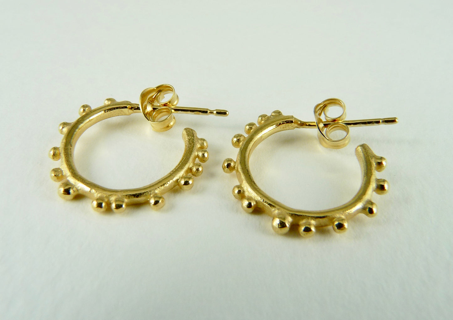 Tiny Granulation Gypsy Hoops in 18ct gold plate As seen in Style Magazine