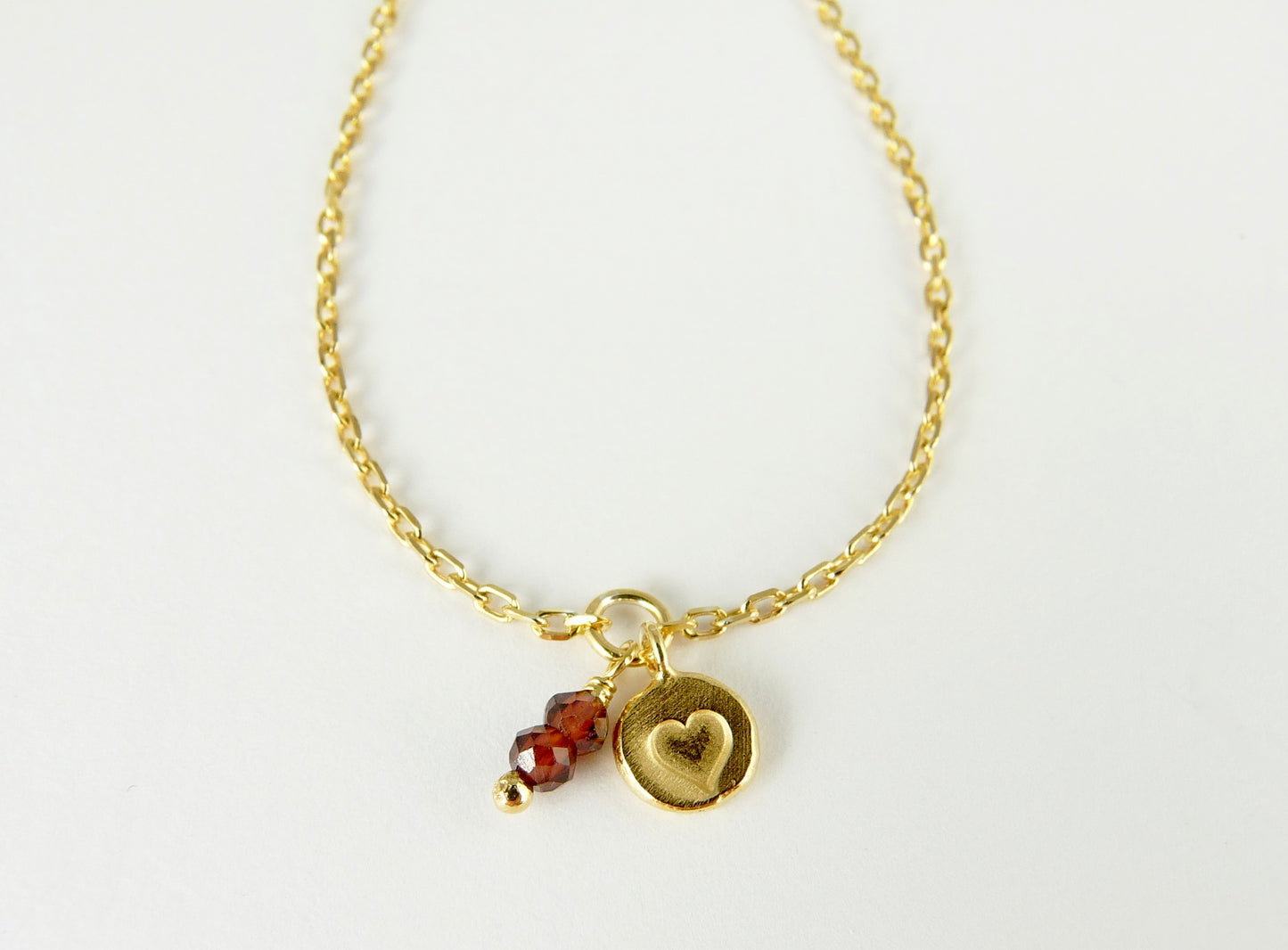 Heart Stamped Gemstone Bracelet