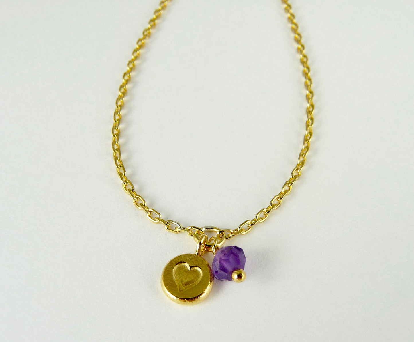 Heart Stamped Gemstone Bracelet