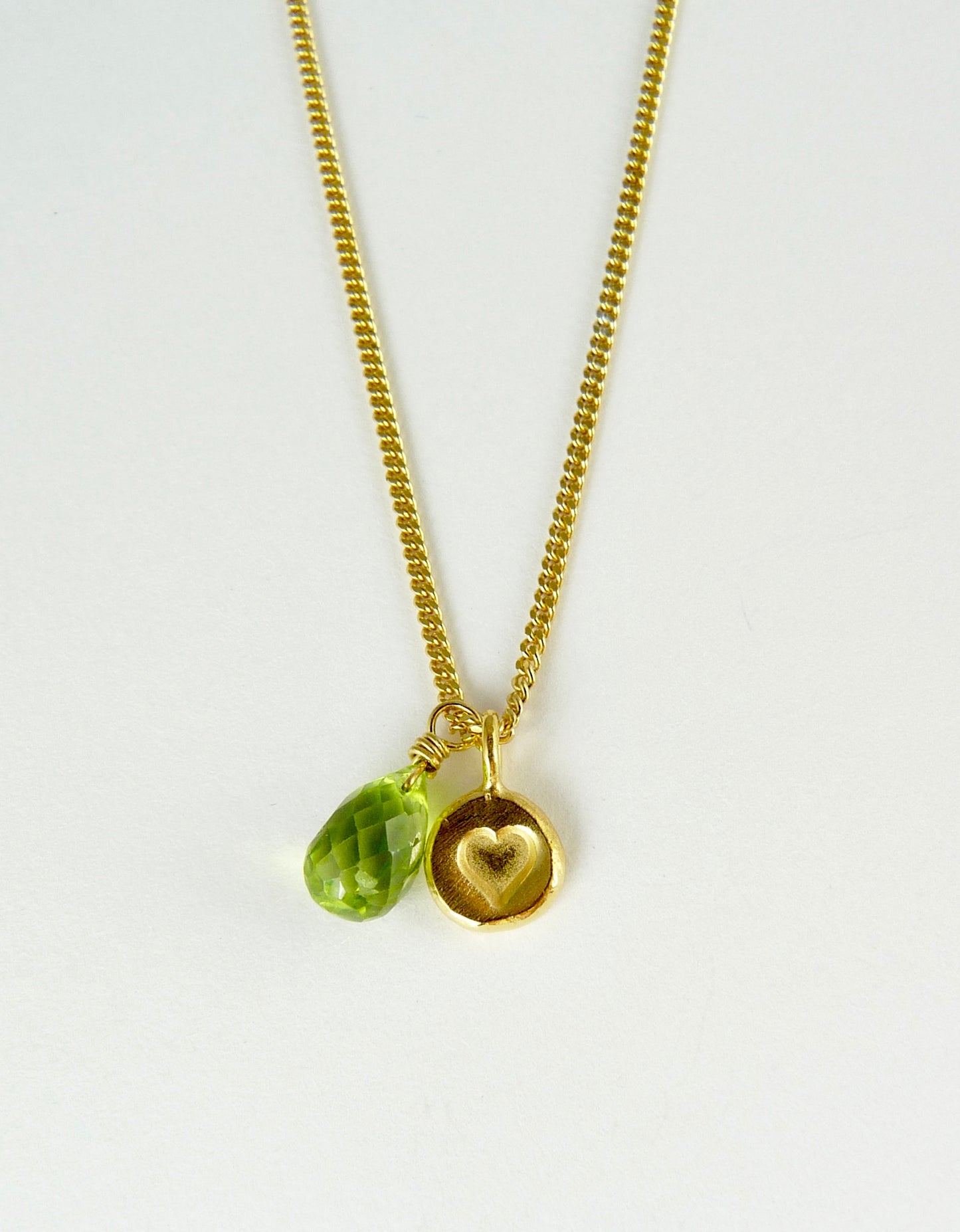 Heart and Peridot necklace