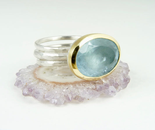Ice Blue Aquamarine Ring