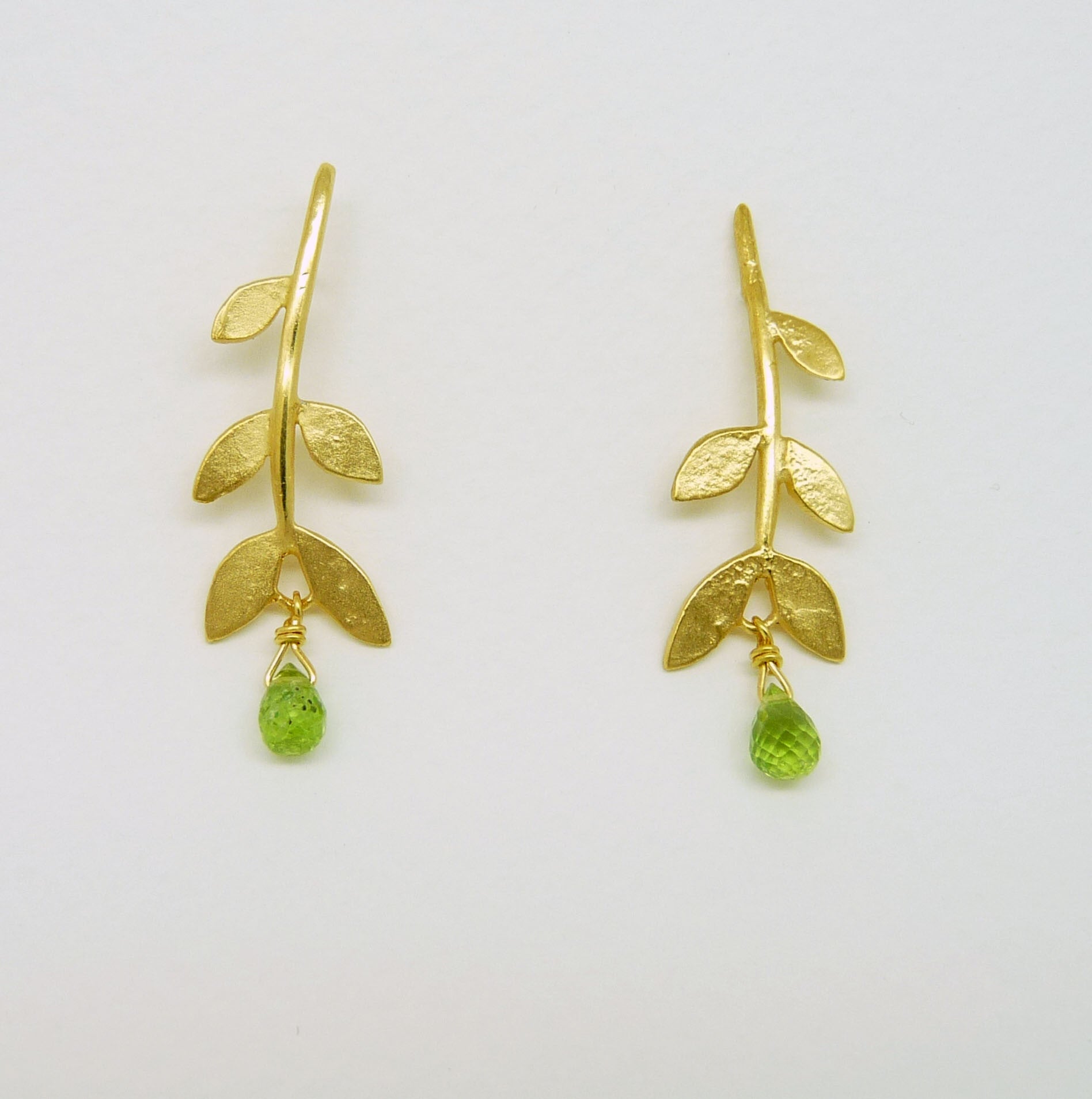 Blossoming, branch, jewellery, jewelry, earrings, studs, sterling, silver, 18ct, gold, nature, natural, garnet, peridot, turquoise